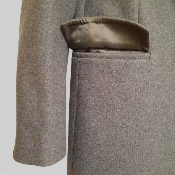 2 Piece MARGIELA Blanket Long Coat Detachable Collar Wool Cashmere Gray 42 6 - Picture 9 of 15